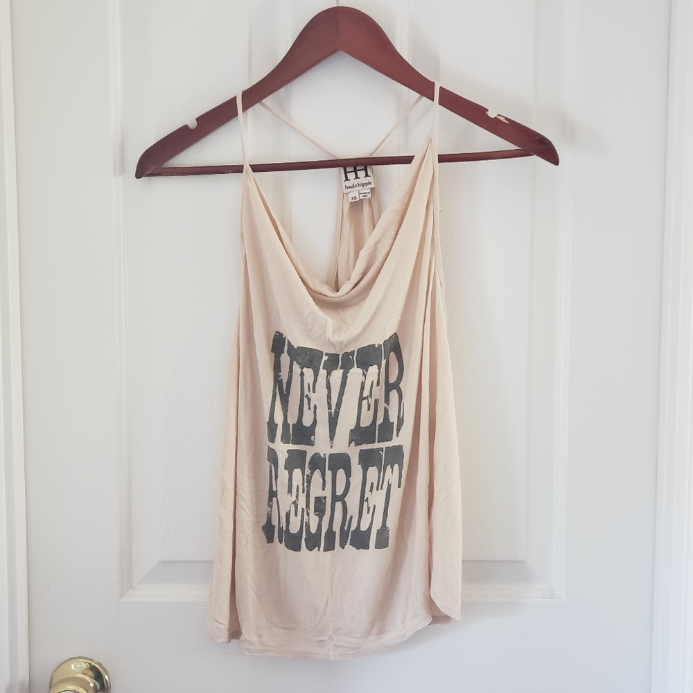 Haute Hippie Never Regret Graphic Tank Sz XS